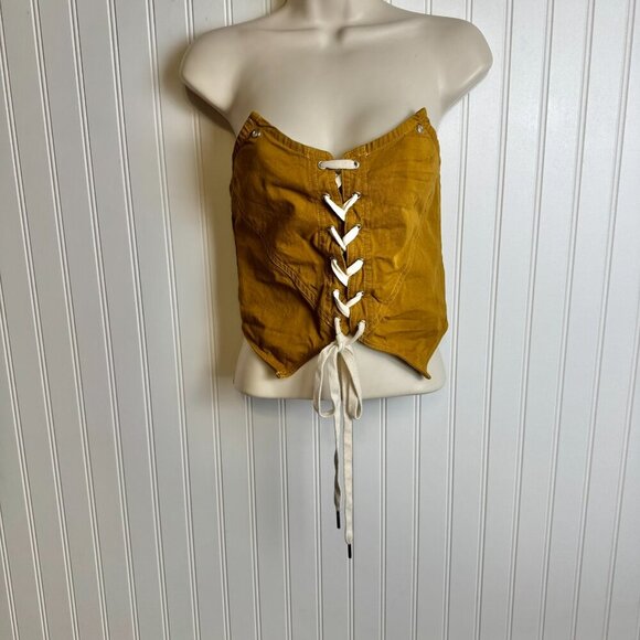 Cider Corset Lace Up Strapless Top F44 - Picture 3 of 6